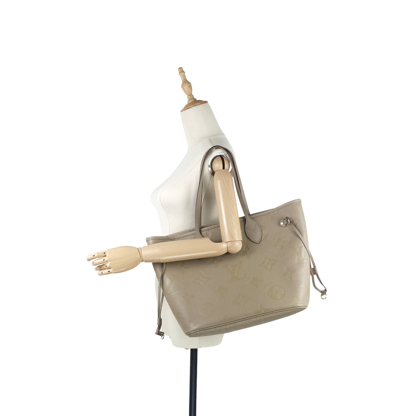 Louis Vuitto Neverfull MM Monogram Empreinte Leather Giant Bag with Pouch