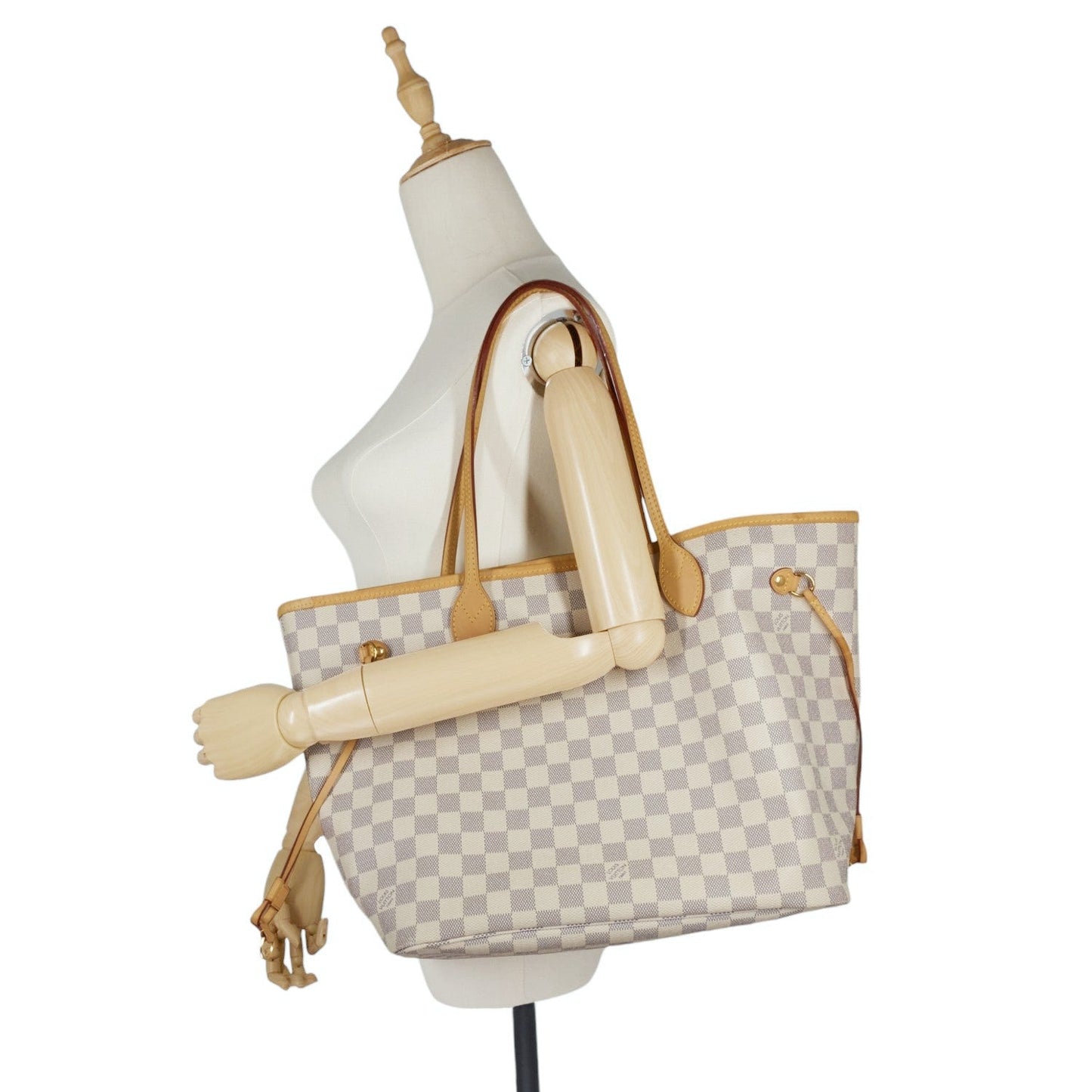 Louis Vuitto Neverfull MM Damier Azur Canvas with Pouch