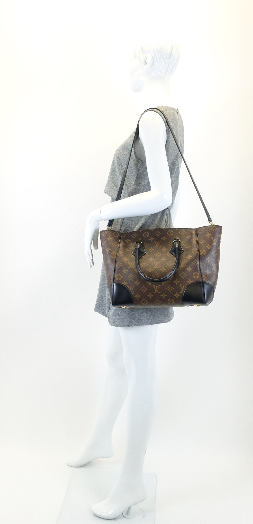Louis Vuitto Phenix MM Monogram Canvas and Calfskin Leather Tote Bag