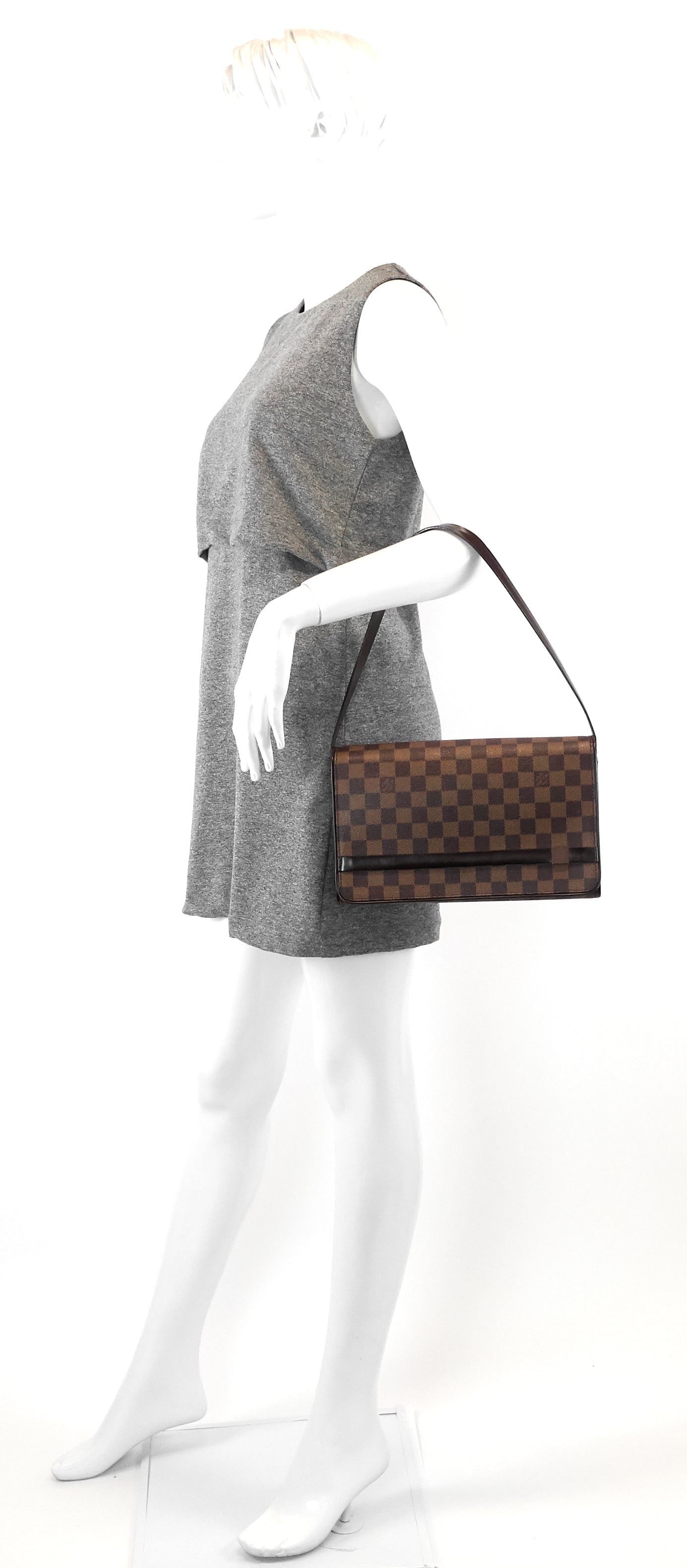 Louis Vuitto Tribeca Long Damier Ebene Canvas Bag