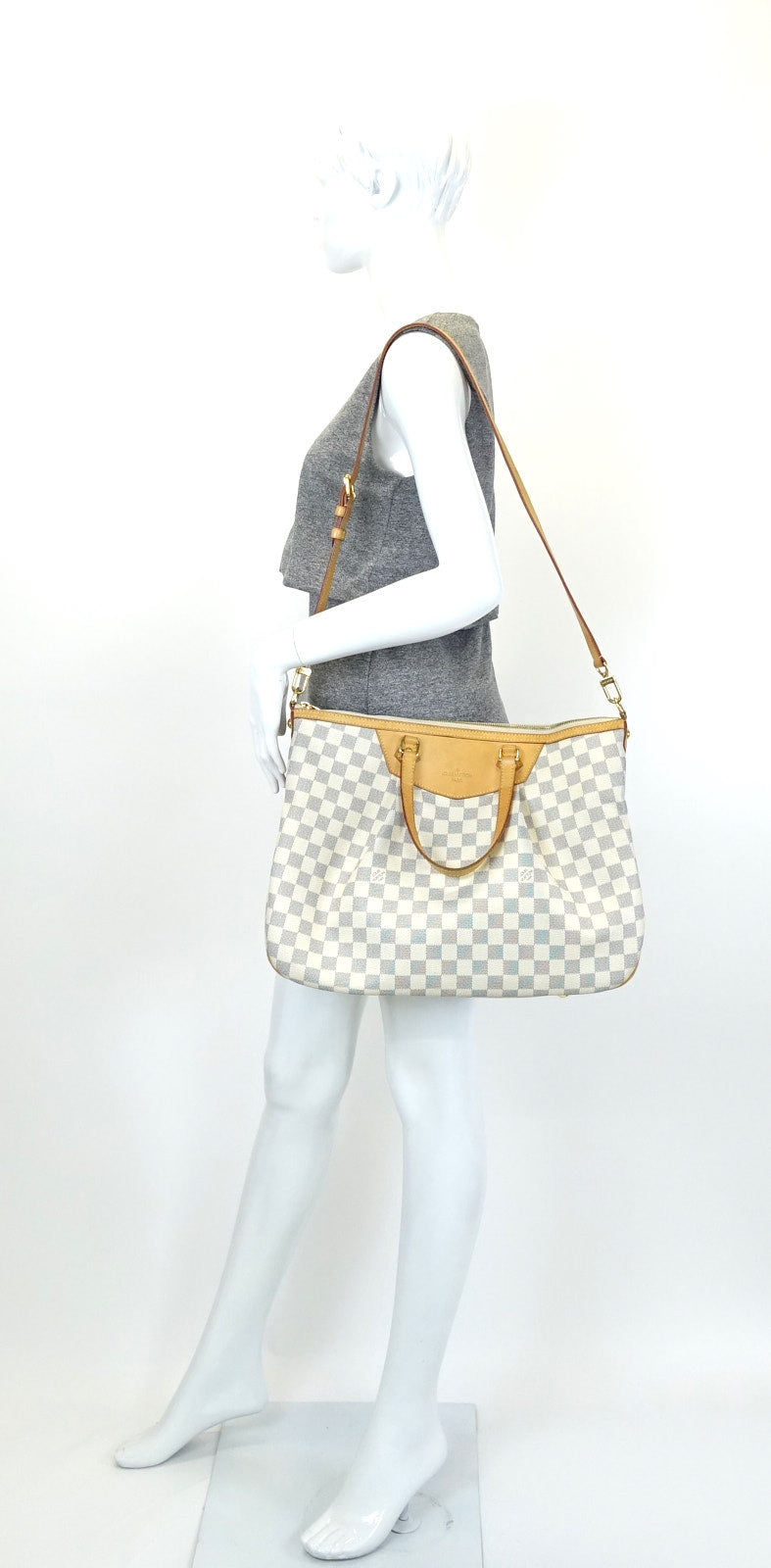 Louis Vuitto Siracusa GM Damier Azur Canvas Bag