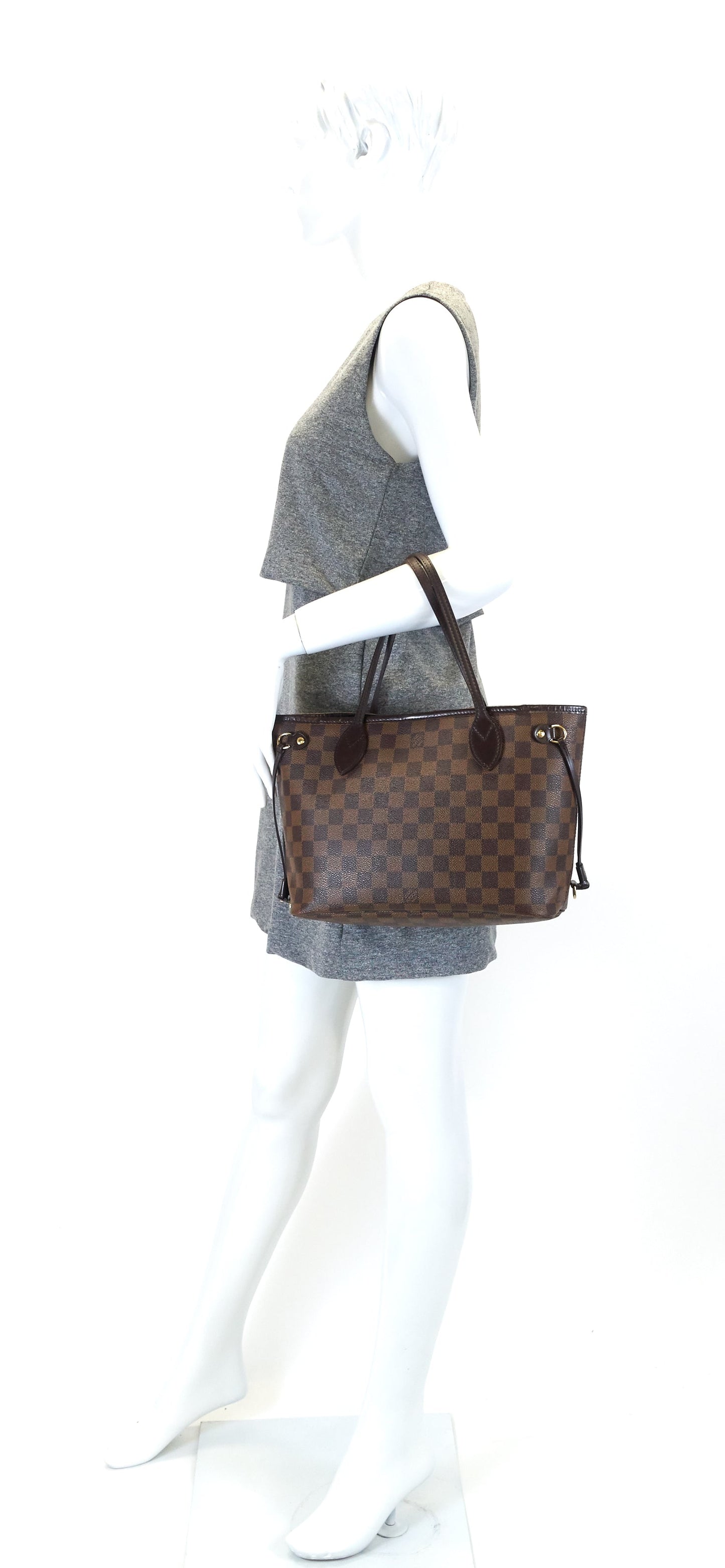 Louis Vuitto Neverfull PM Damier Ebene Canvas Bag