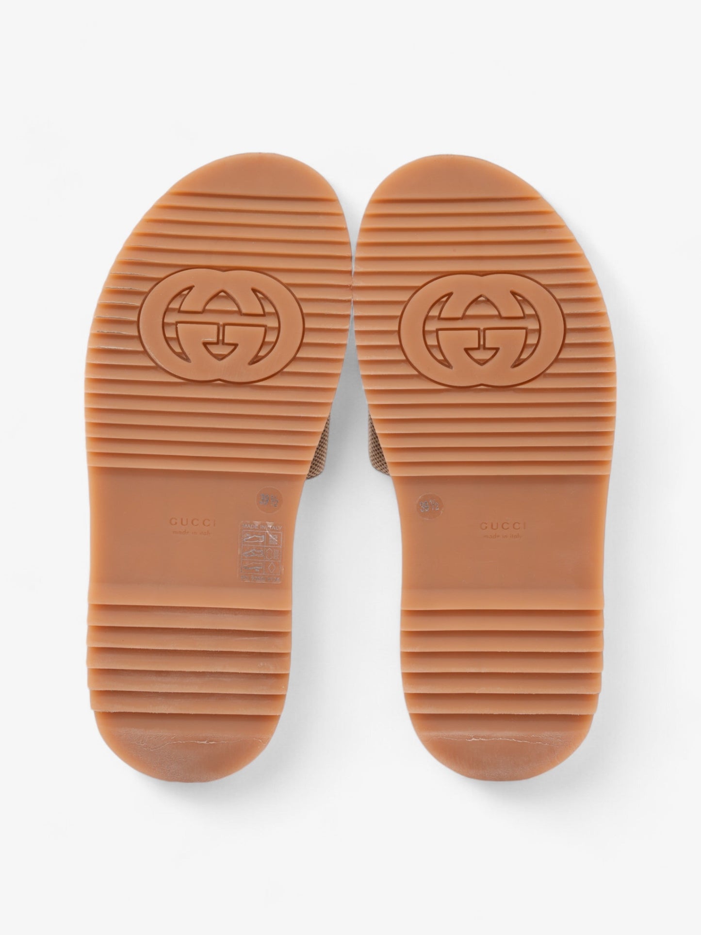 Gucci GG Platform Slides Beige Canvas EU 39.5 UK 6.5