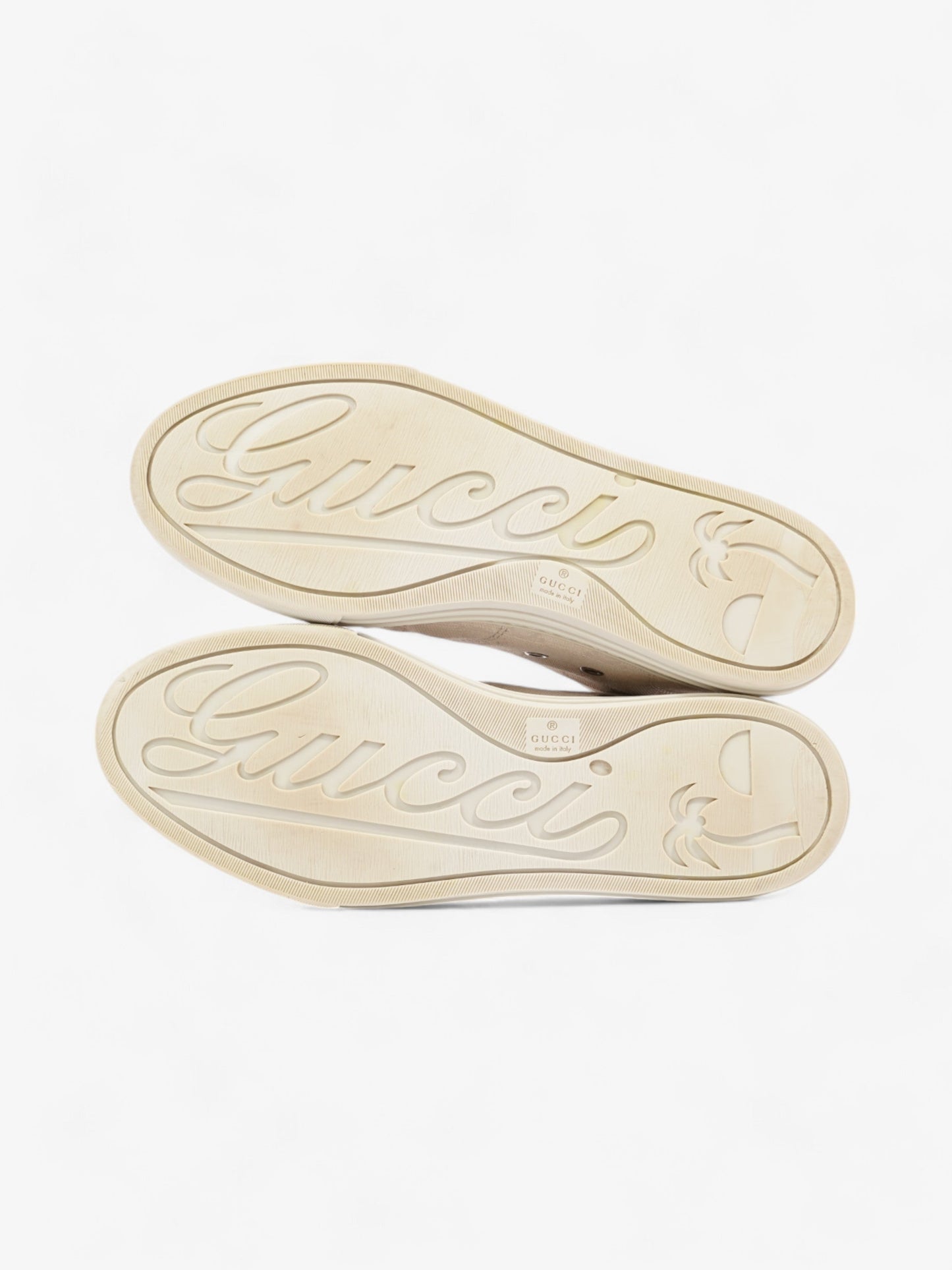 Gucci GG Monogram High-Top Sneakers Beige Canvas EU 38 UK 5