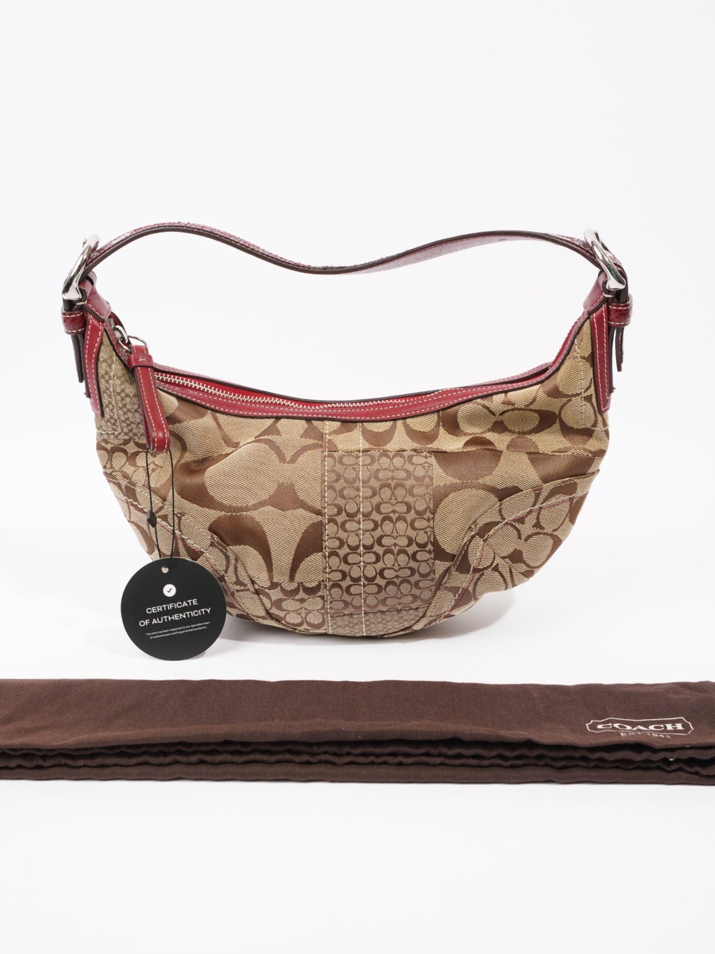 Coach Hobo Brown / Red Canvas