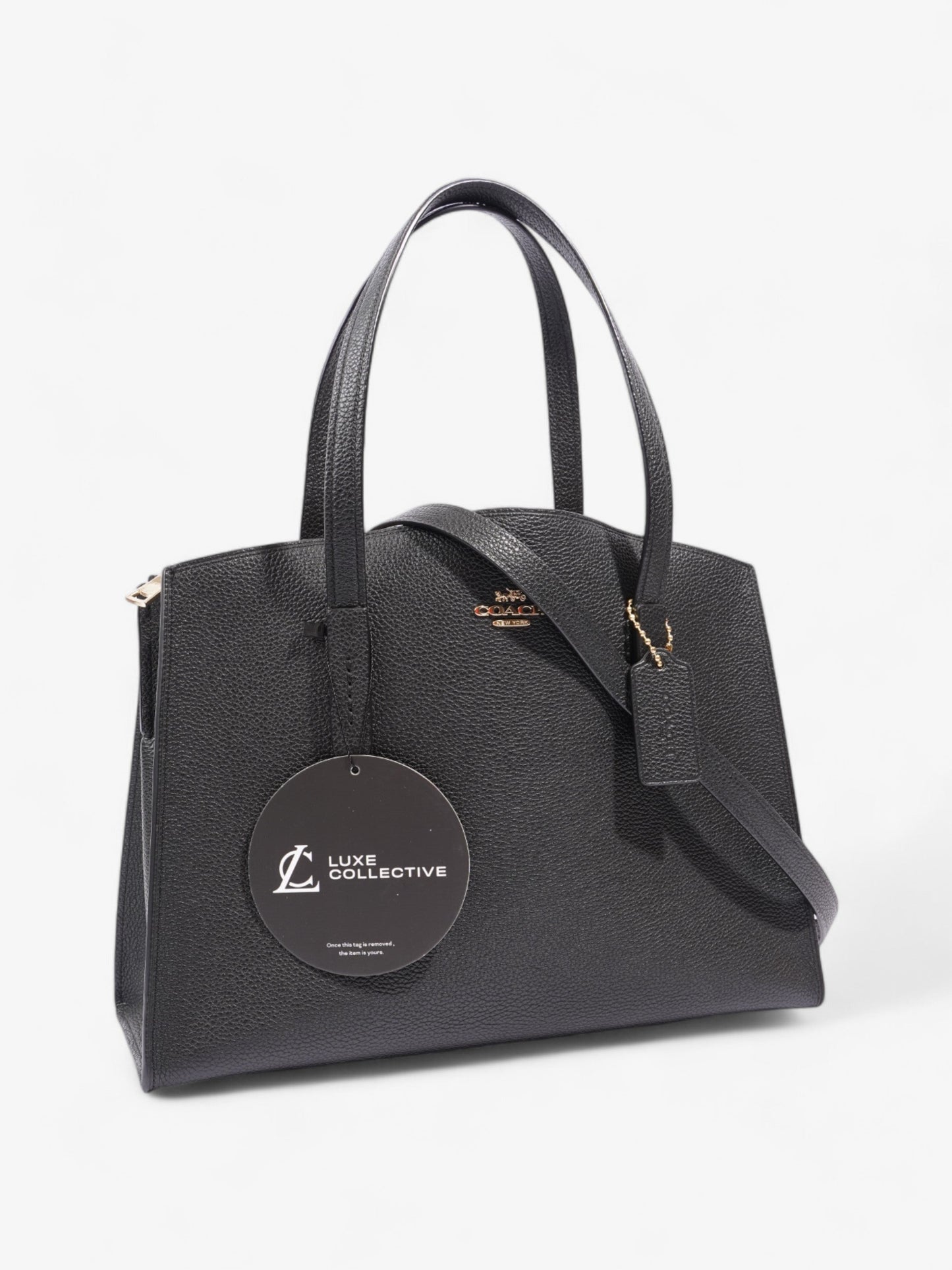 Coach Charlie Carryall Black Grained Leather 28