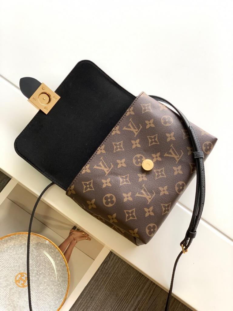 LV Locky GLAMI Monogram Canvas Black For Women, Women’s Handbags, Shoulder And Crossbody Bags 7.9in/20cm LV M44141