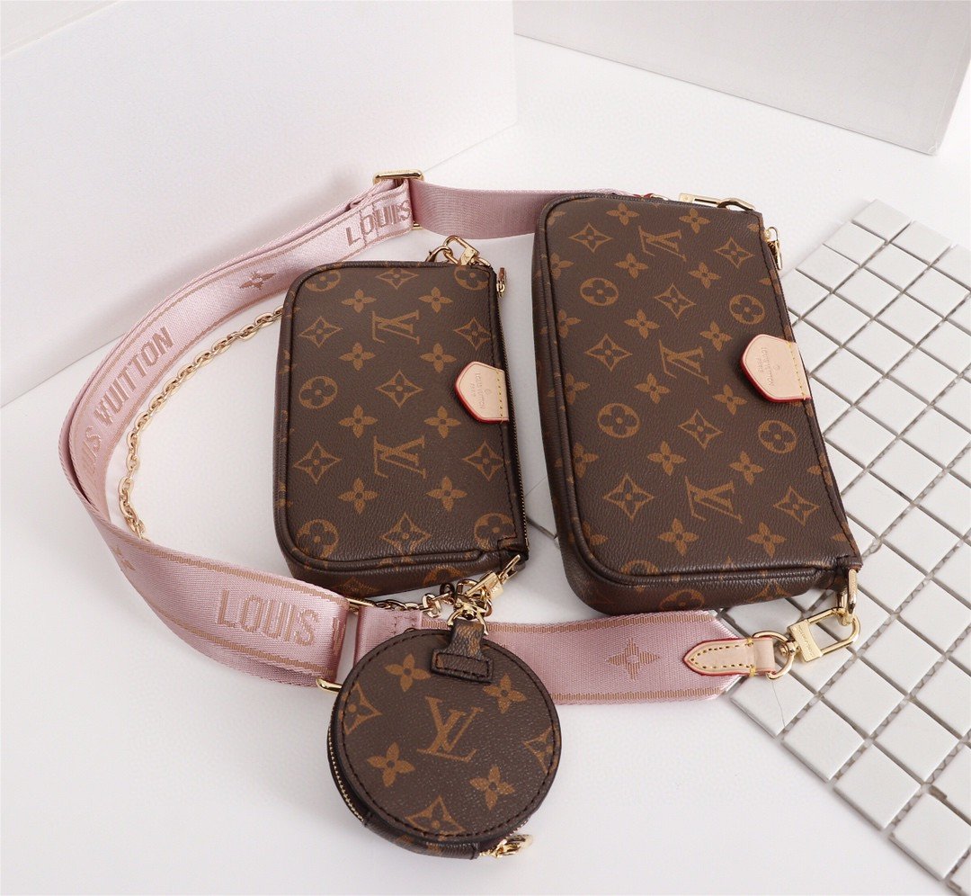 LV Multi Pochette AcGLAMIssoires Monogram Canvas Pink For Women, Shoulder And Crossbody Bags 9.4in/24cm LV M44840