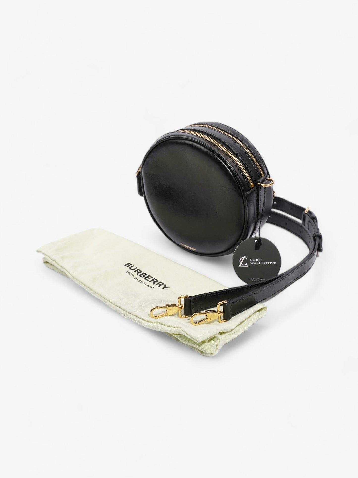 Burberry Louise Round Black Leather