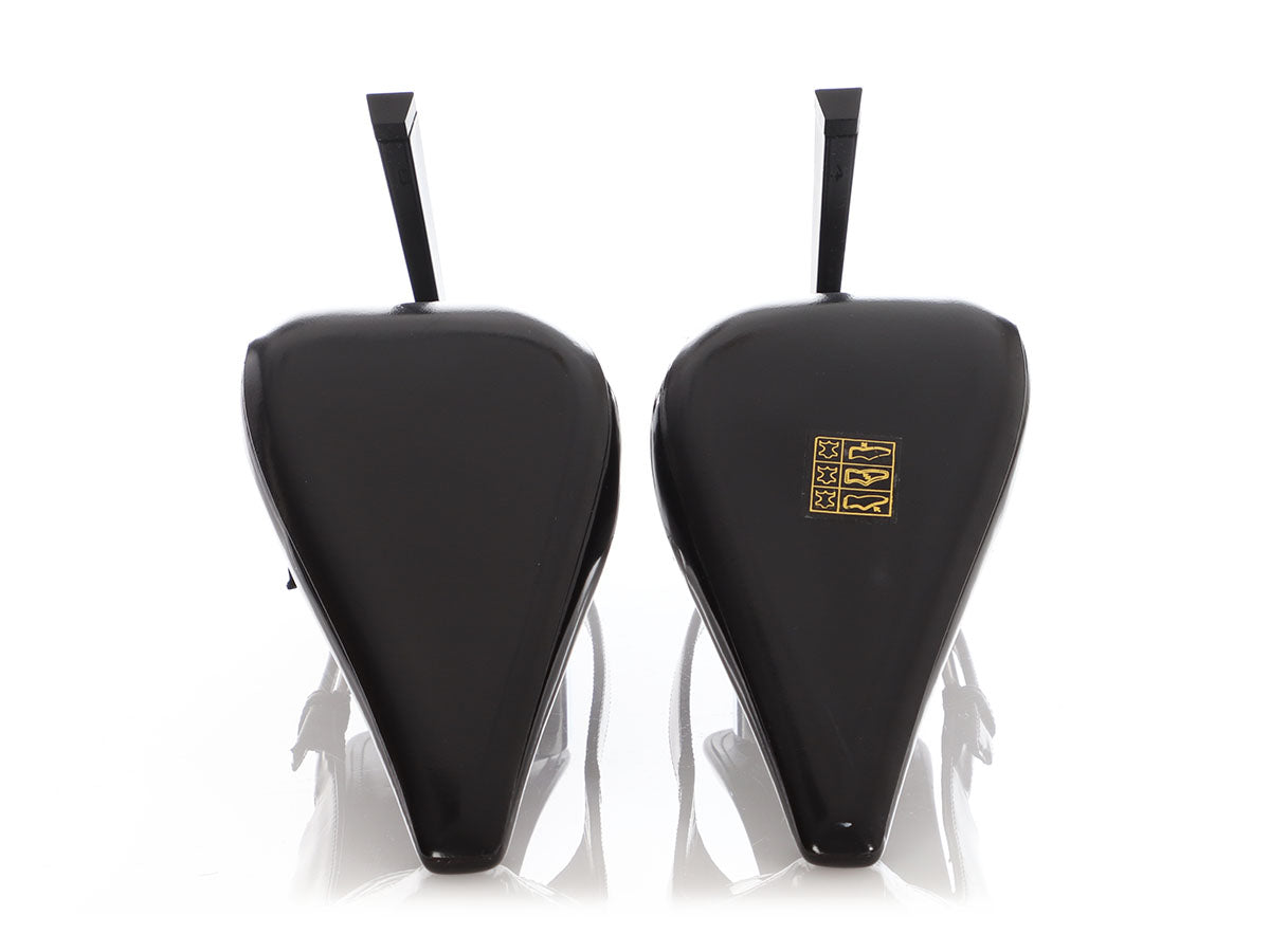 Saint Laurent Black Lee Slingback Pumps