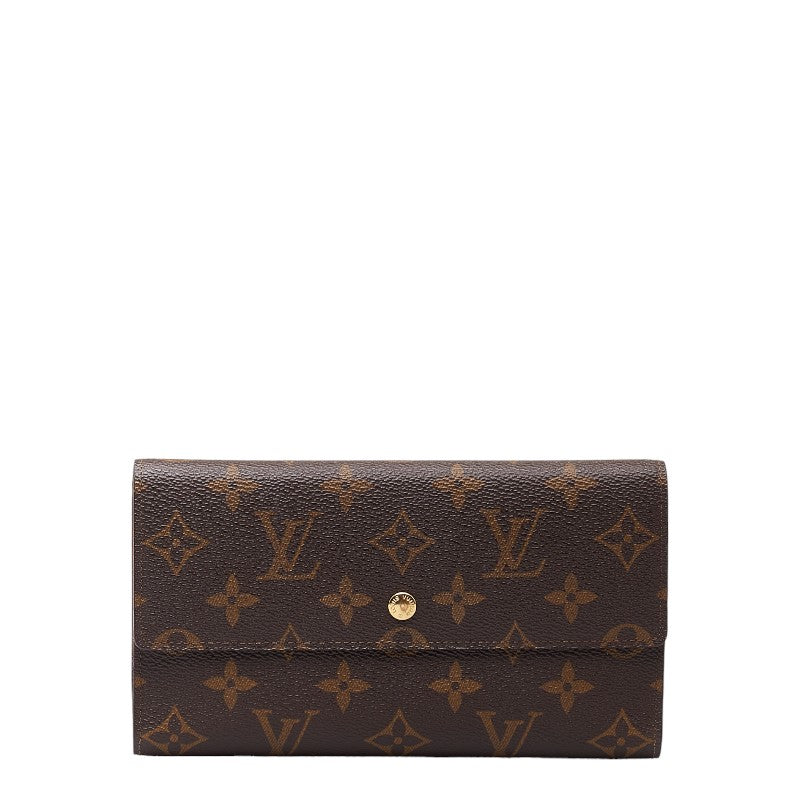 Louis Vuitton Monogram Porte Tresor International Long Wallet M61215 Brown PVC Leather Louis Vuitton