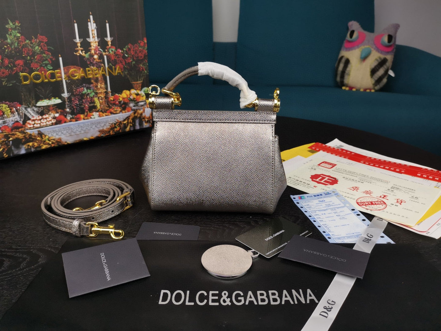 GLAMI Small Sicily Bag In Dauphine Silver For Women 7.5in/19cm GLAMI