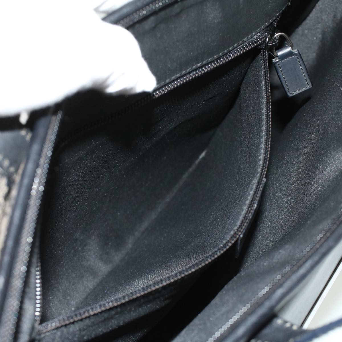 GUCCI GG Canvas Hand Bag Black Dark Brown 0153712 ac1236