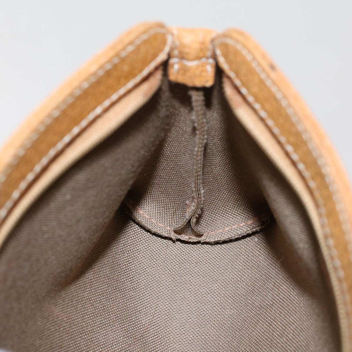 GUCCI Micro GG Canvas Pouch PVC Leather Beige ac2068