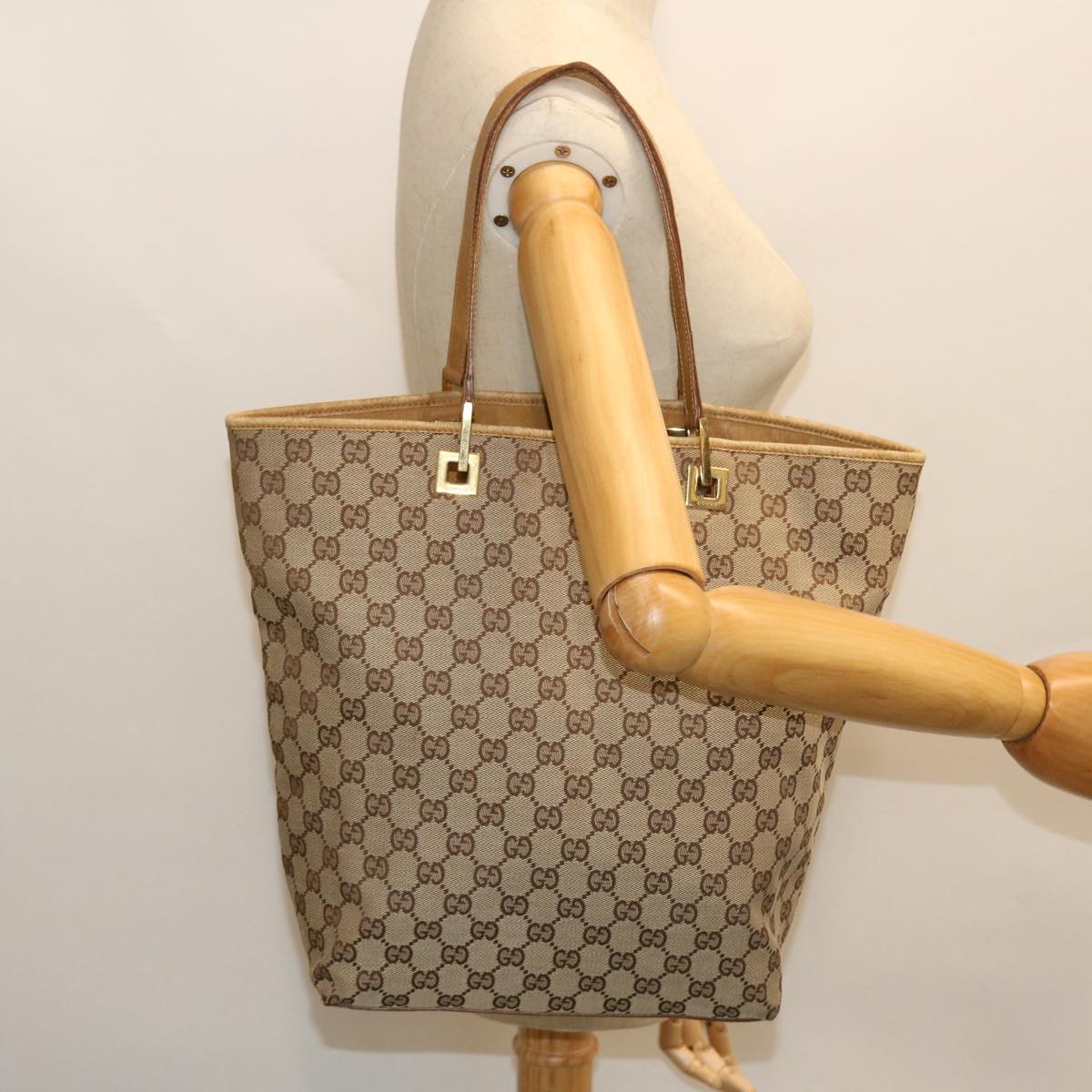 GUCCI GG Canvas Tote Bag Beige Brown 002 1098 3444 ac2130