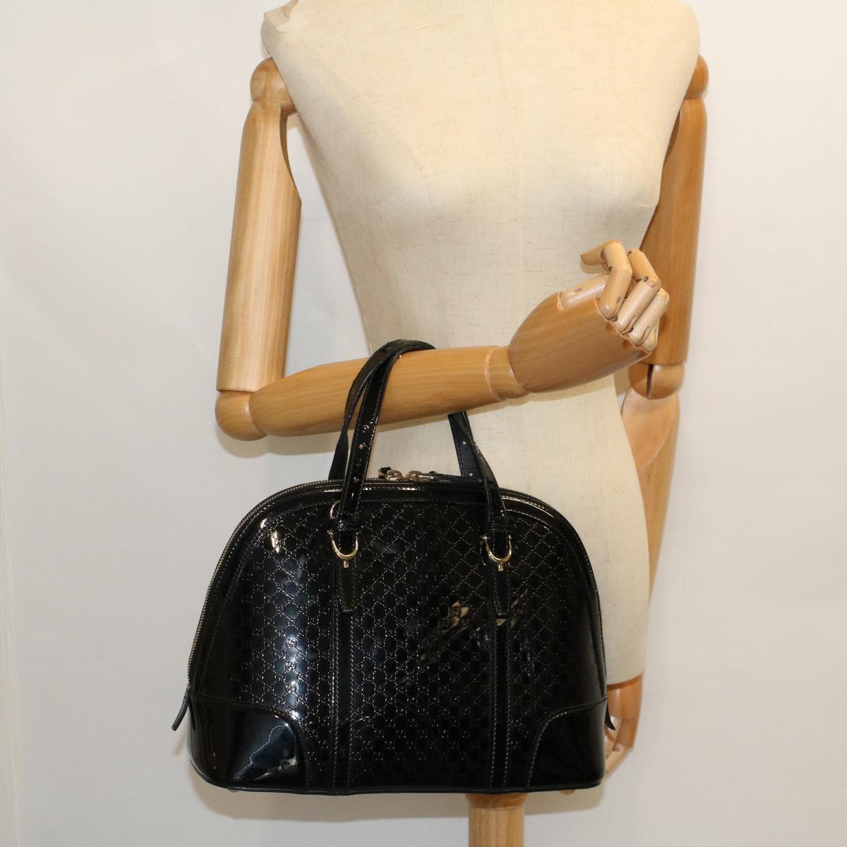 GUCCI Micro GG Canvas Hand Bag Black 309617 ac2156