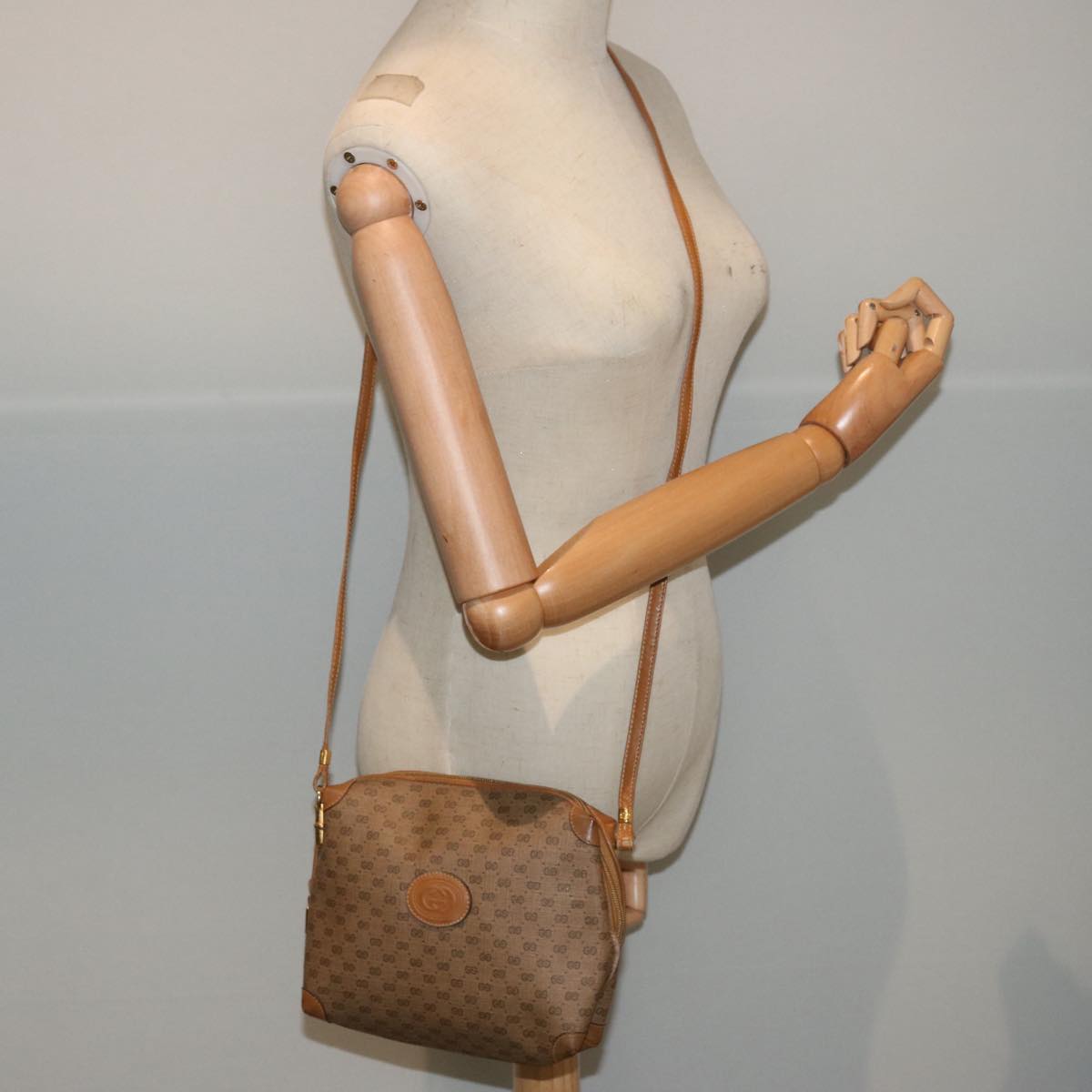 GUCCI Micro GG Supreme Shoulder Bag PVC Beige 007 104 4916 ac2966