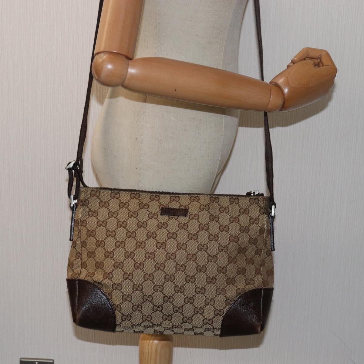 GUCCI GG Canvas Shoulder Bag Beige 114273 ac3045