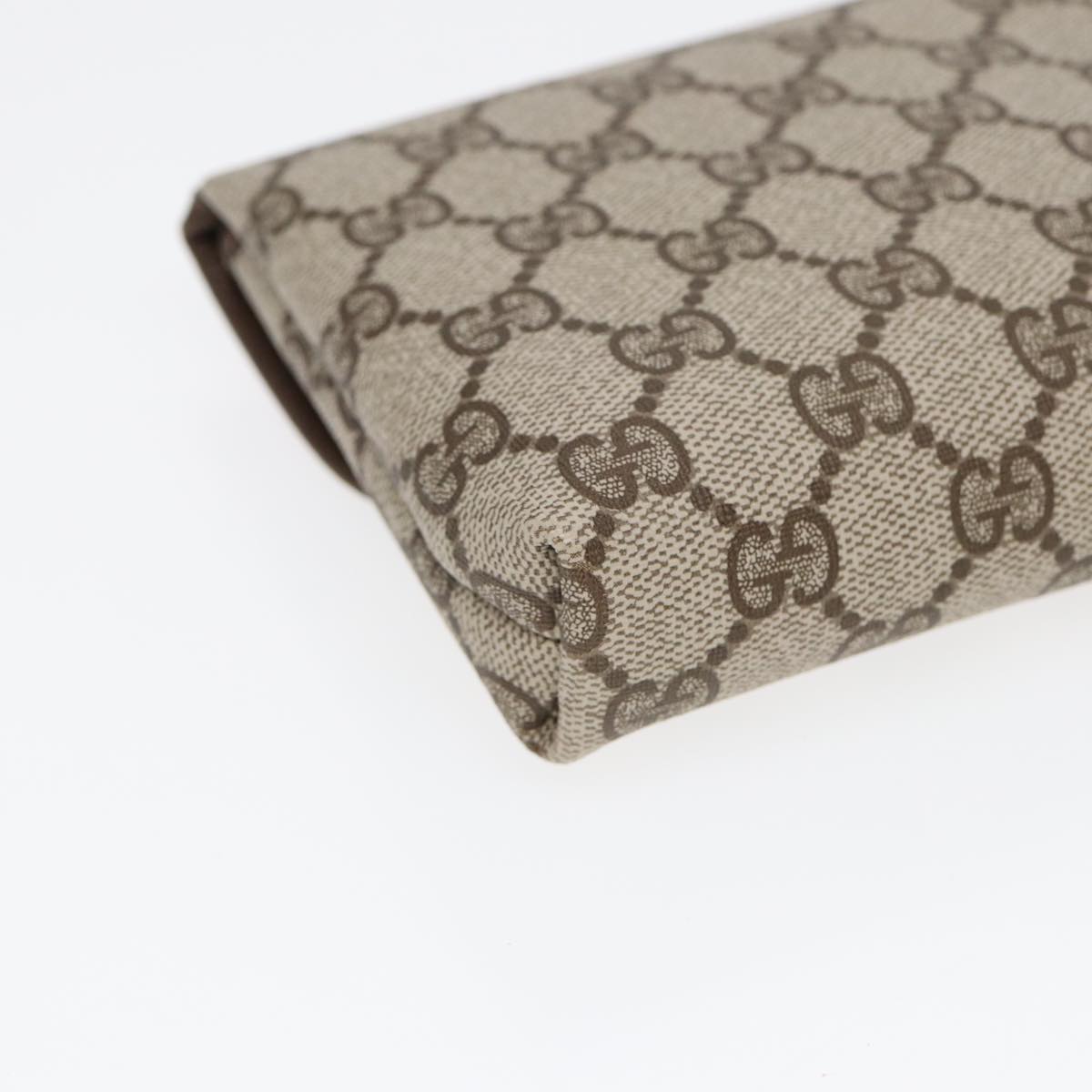 GUCCI GG Supreme Pouch PVC Leather Beige 39 039 4493 ac3194