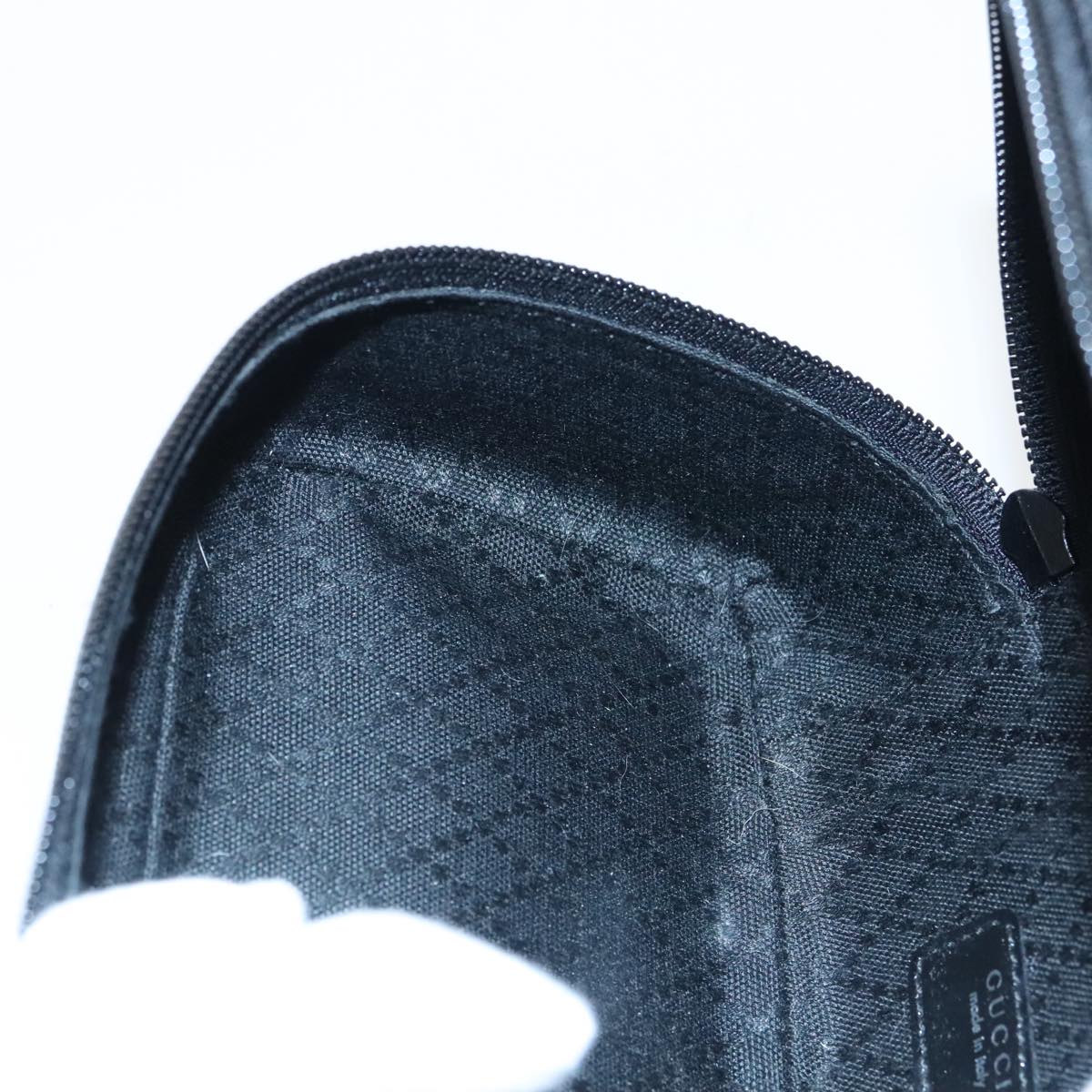 GUCCI Vanity Bamboo Pouch Nylon Black Silver ac3362
