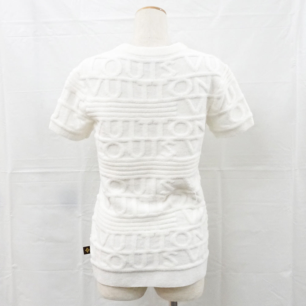 Louis Vuitton Logo y RW212W White L Wool Italian Made Apparel Women's Dress