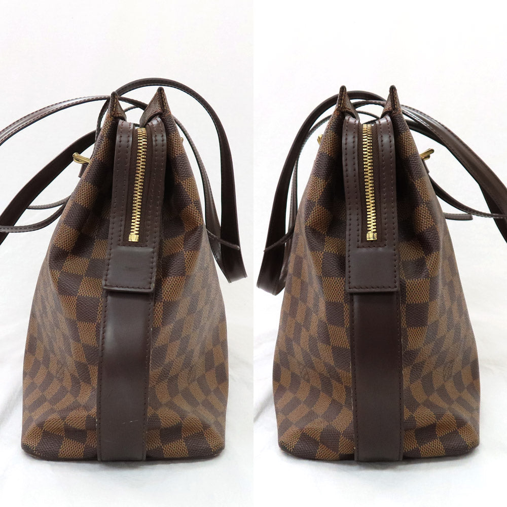 Louis Vuitton Louis Vuitton Damier Chelsea N51119 Evelyn Shoulder Bag Brown Leather Unisex