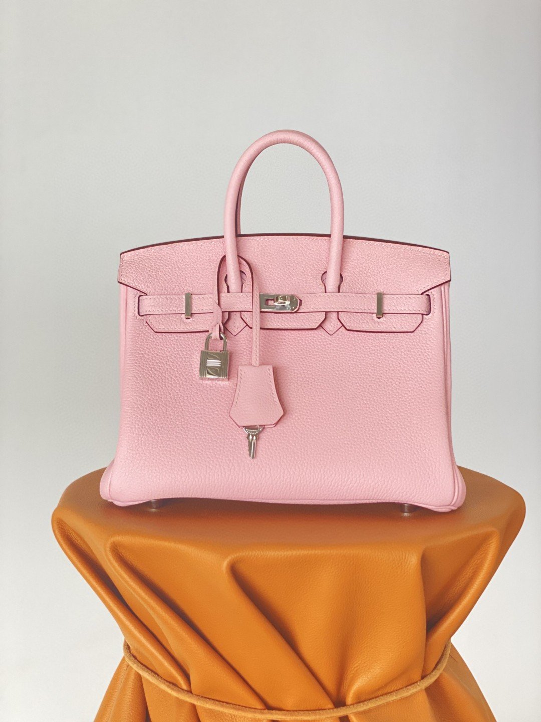 GLAMI Birkin Nata Swift Pink For Women Silver Toned Hardware 10in/25cm