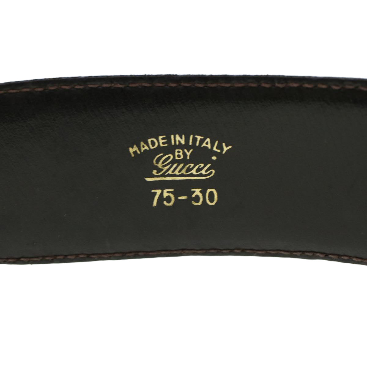 GUCCI Belt Leather 33.1"""""""" Brown 52808/75 am4354