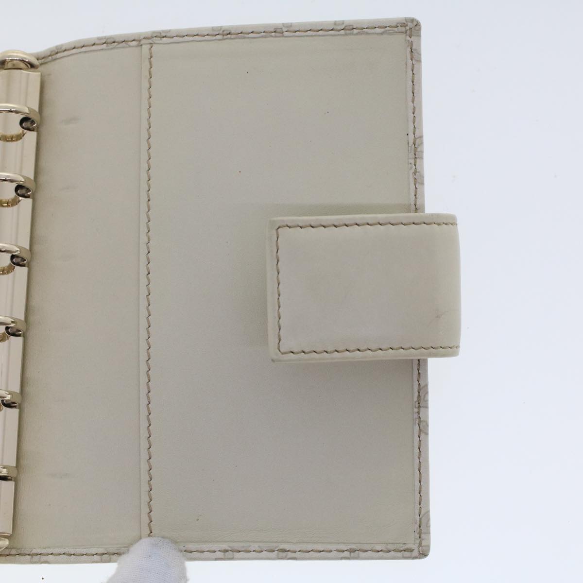 GUCCI GG Canvas Guccissima Day Planner Cover White 115240 am4764