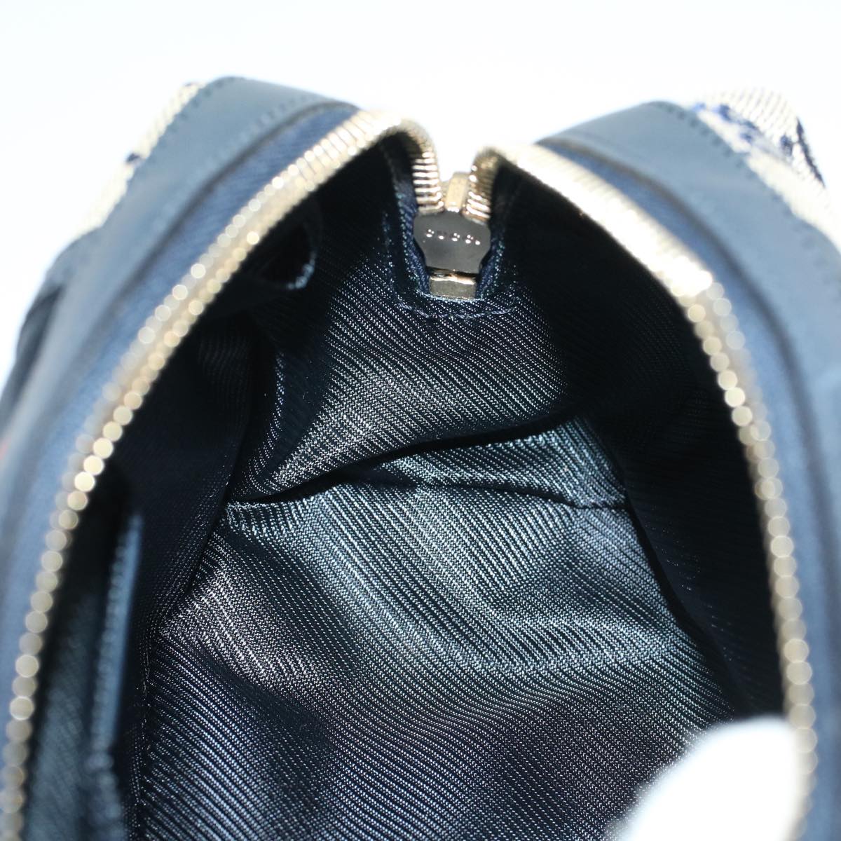 GUCCI GG Canvas Sherry Line Pouch Gray Red Navy 256636 am4777