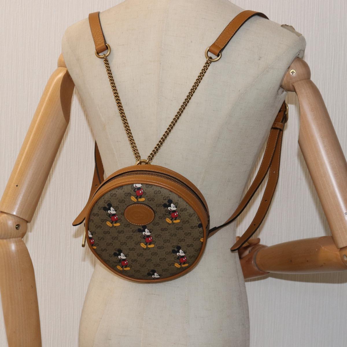 GUCCI Micro GG Supreme Disney Mini Backpack PVC Beige 603730 am6384S