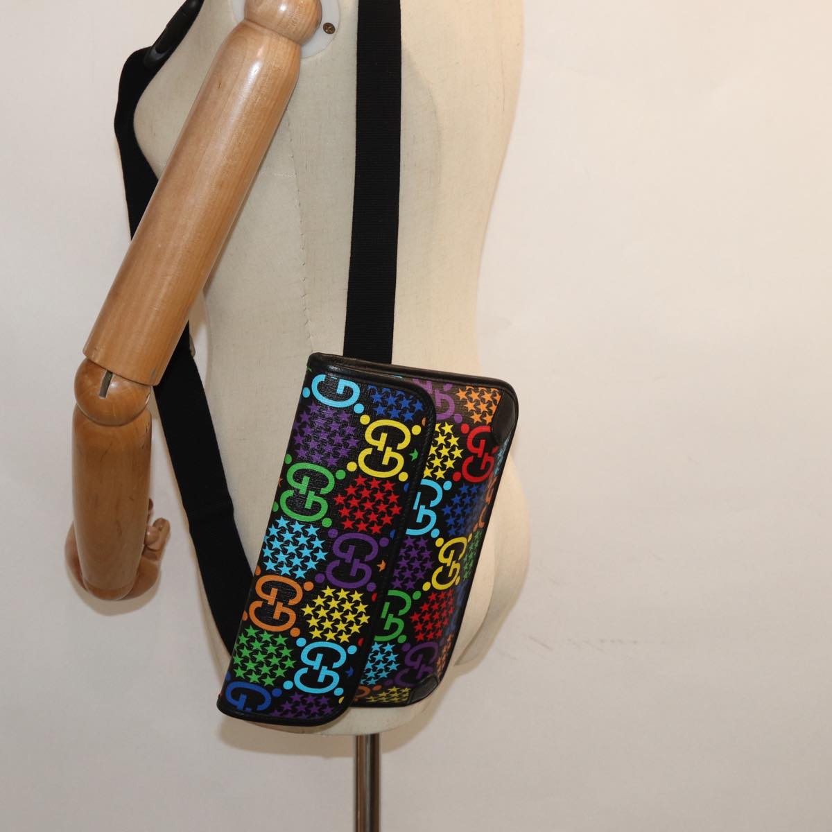 GUCCI GG Psychedelic Body Bag PVC Leather Multicolor 598113 am6503A