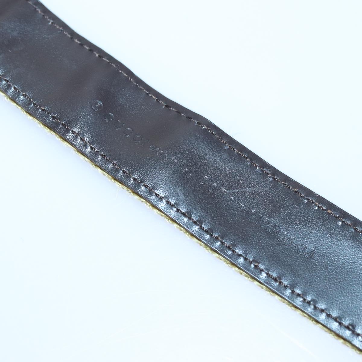 GUCCI Belt Canvas 27.6""-38.6"" Pink Khaki 90737 am6564