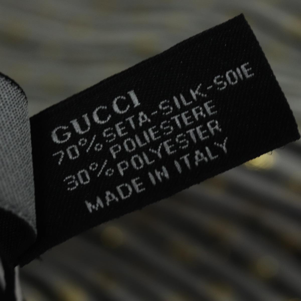 GUCCI Scarf Silk Black White am6647