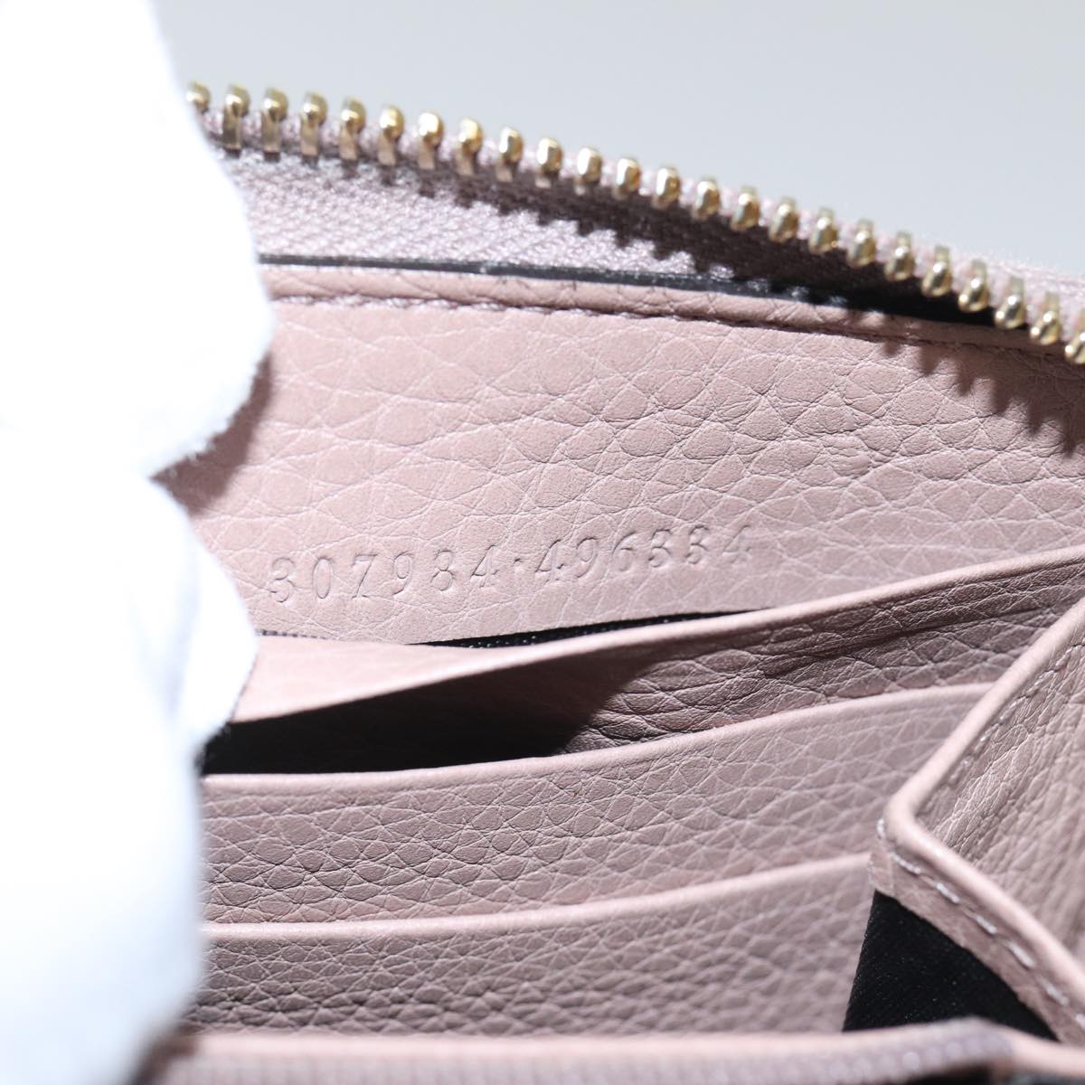 GUCCI Bamboo Wallet Leather Pink Gold 307984 am6900