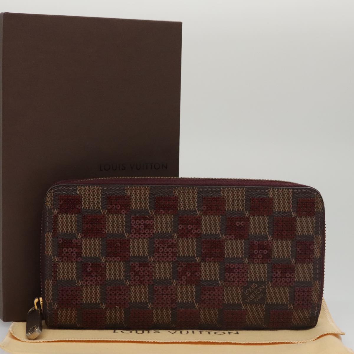 LOUIS VUITTON Damier Piet Zippy Wallet Long Wallet N63174 LV am7360
