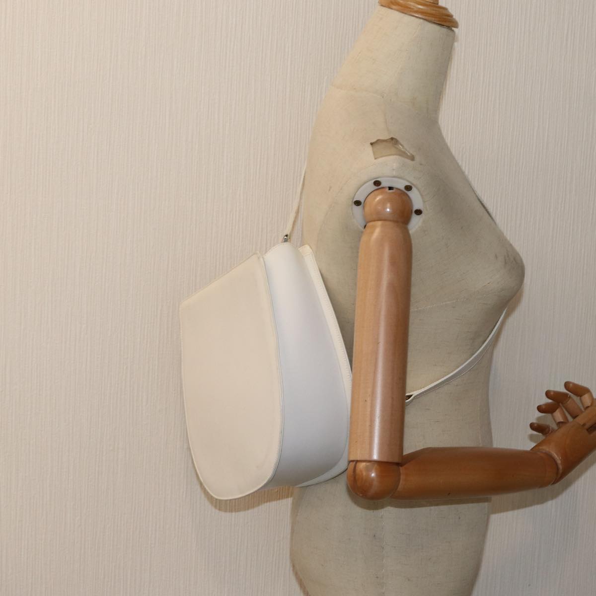 GUCCI Body Bag Leather White ar12042