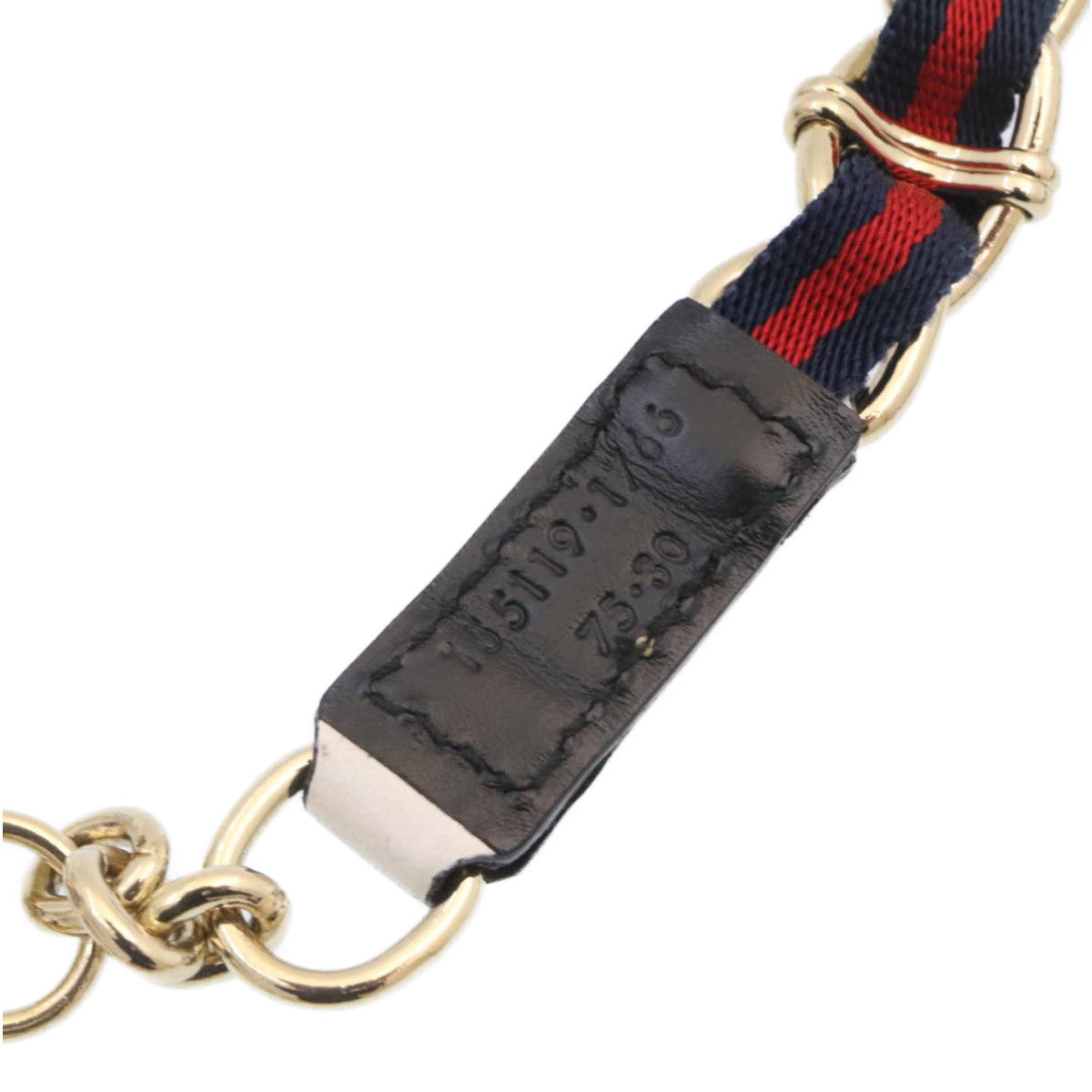 GUCCI Sherry Line Chain Belt Navy Red ar5271