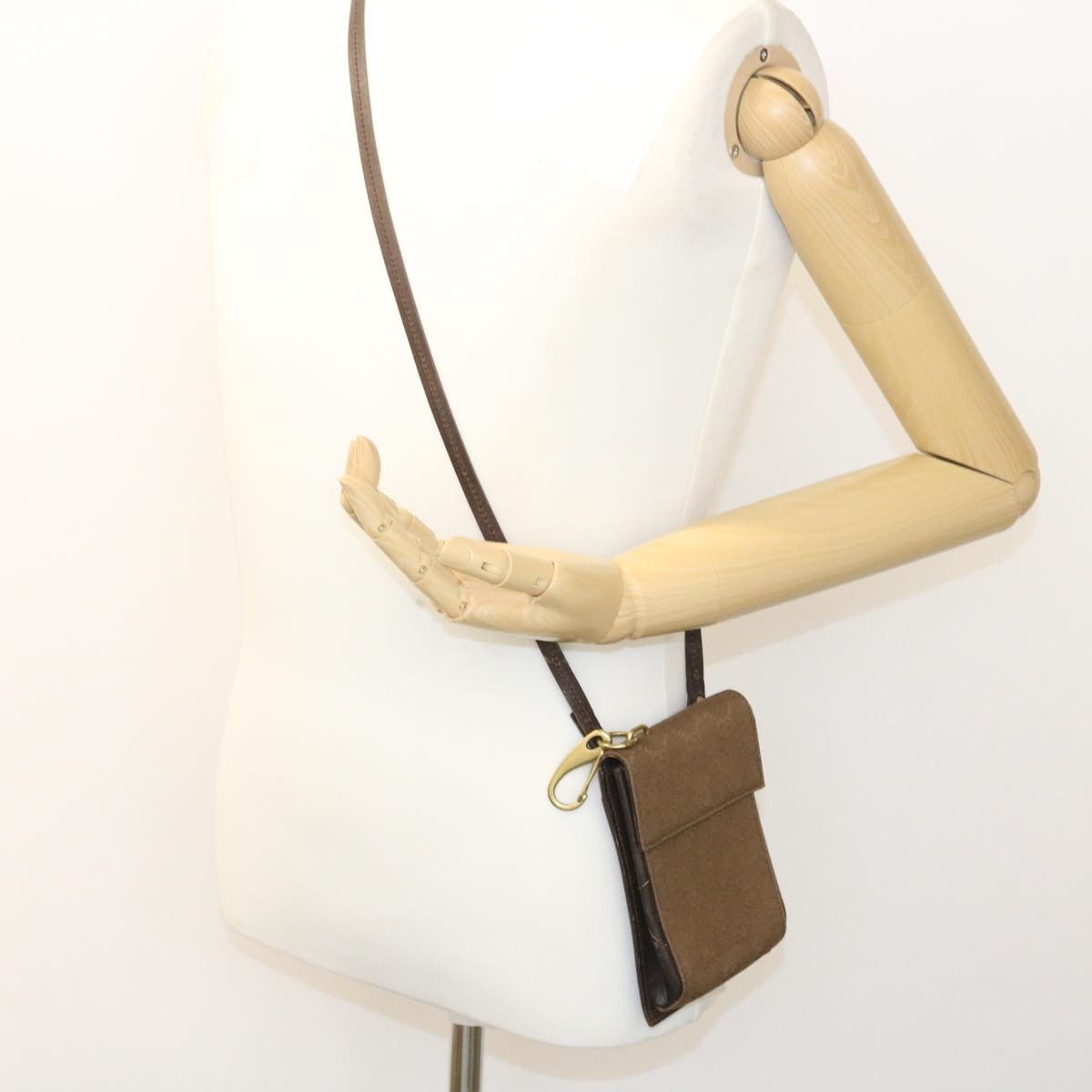 GUCCI GG Canvas Shoulder Pouch Beige ar6289