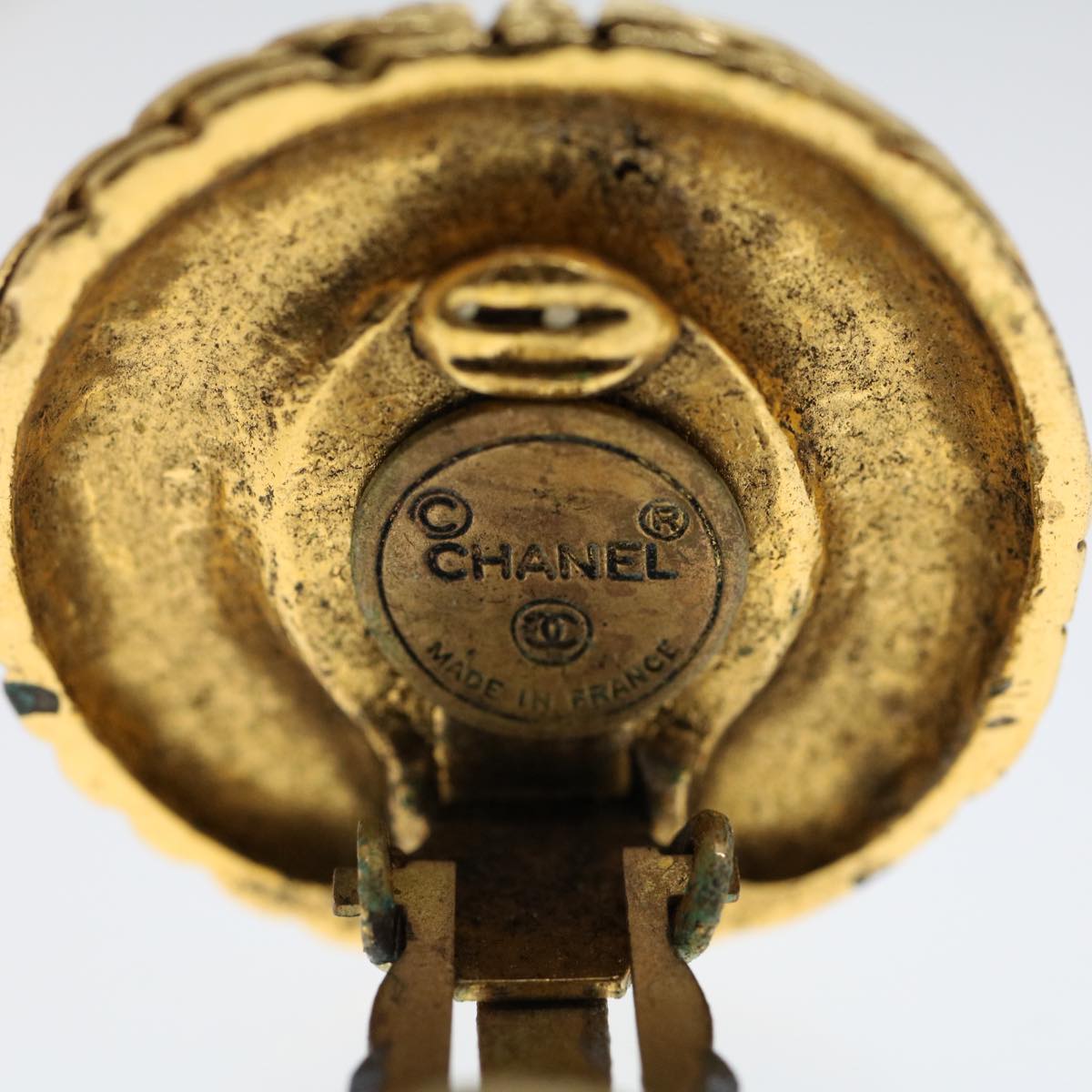 CHANEL Earring Gold Tone CC ar9887B