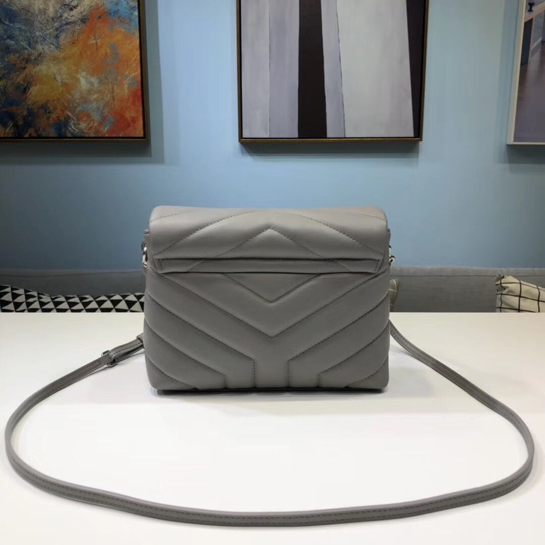 GLAMI Loulou Mini Shoulder Bag Grey For Women 7in/18cm YSL