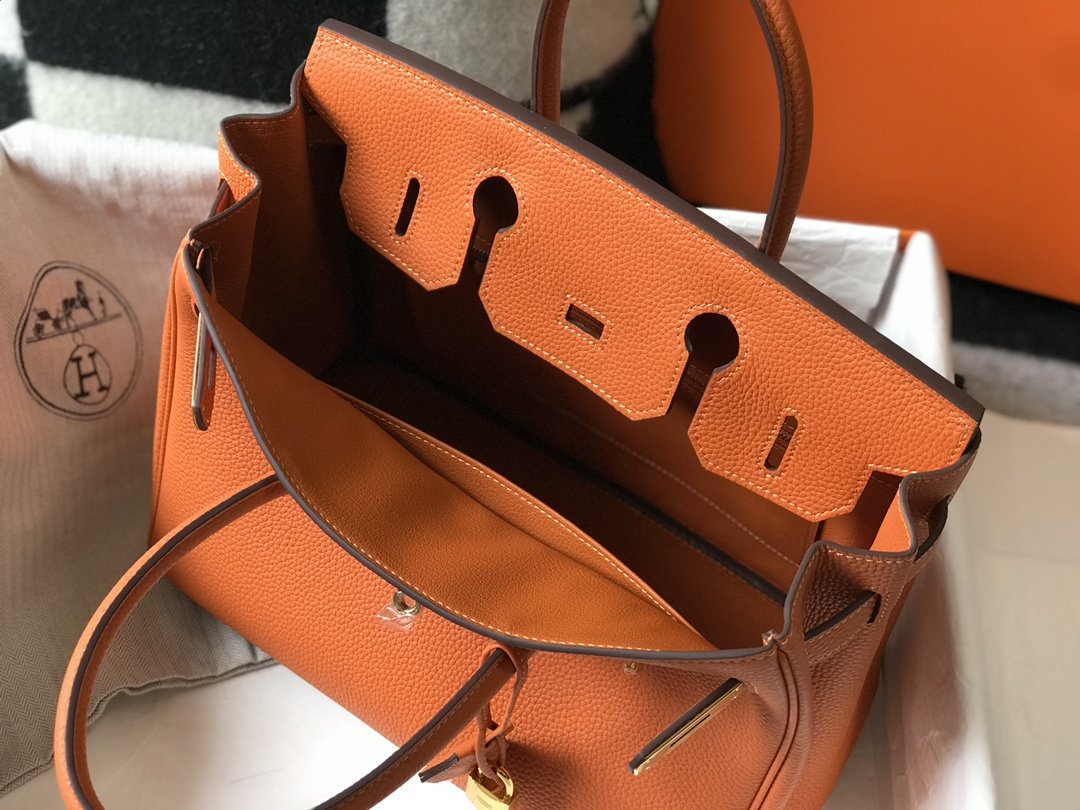 GLAMI Birkin Orange Togo Gold Hardware Bag For Women, Handbags, Shoulder Bags 30cm/12in
