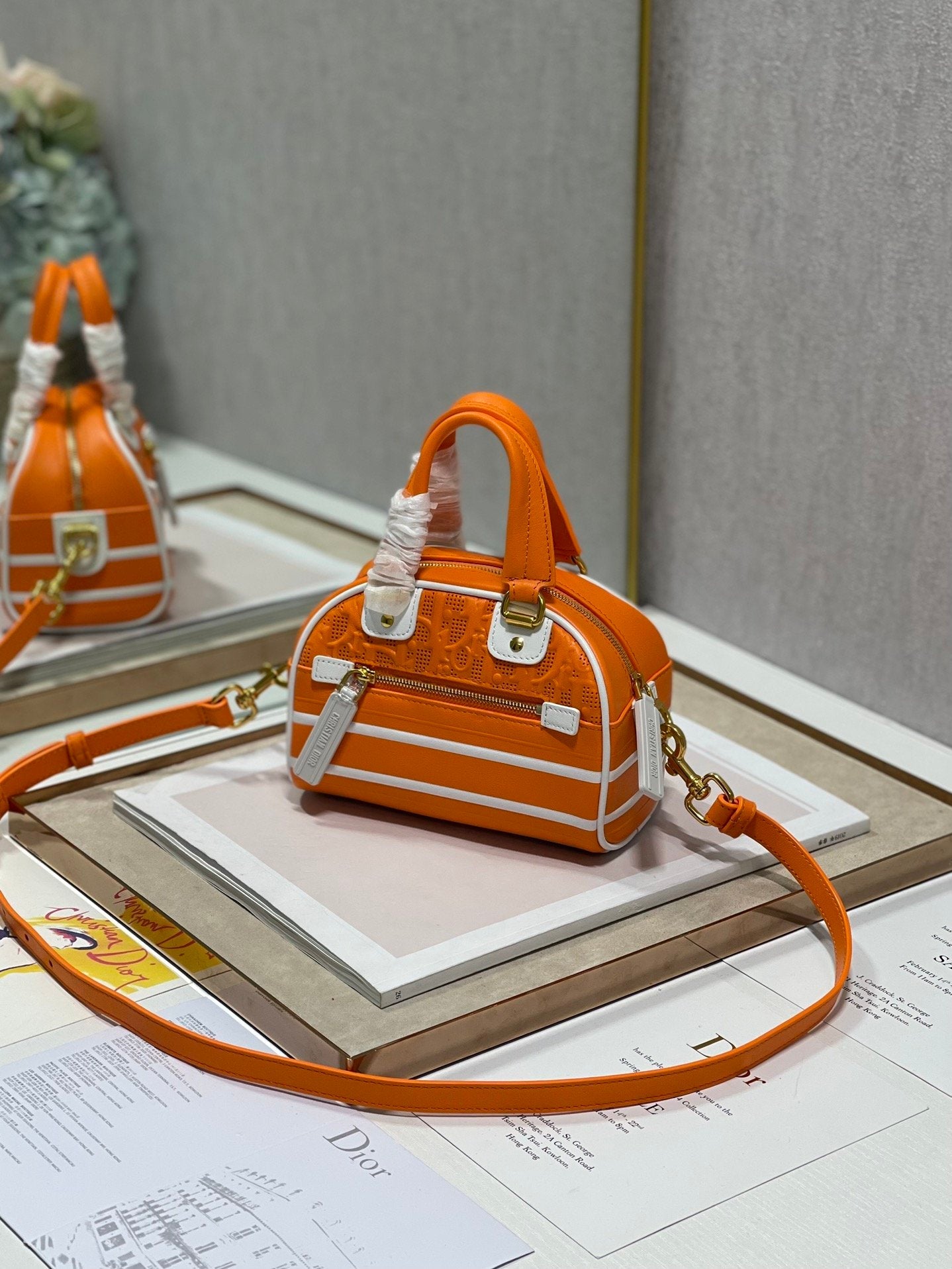 GLAMI Mini Vibe Zip Bowling Bag, Orange Handbags, Bowling Bags, 17cm CD