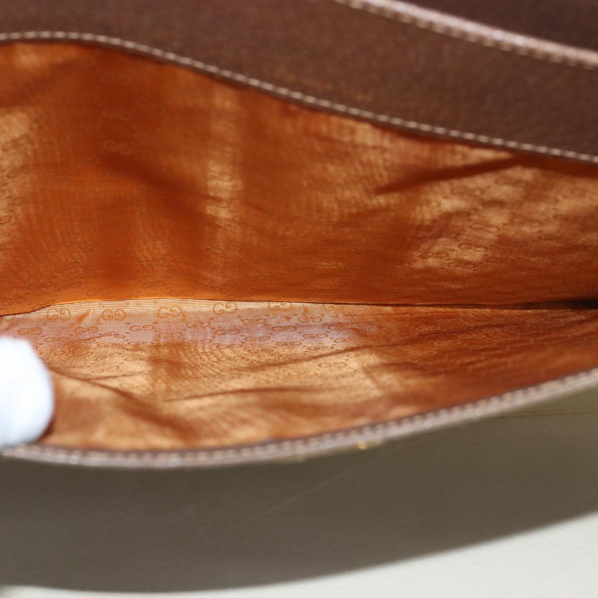 GUCCI Attache Case Hand Bag Leather Brown bs15226