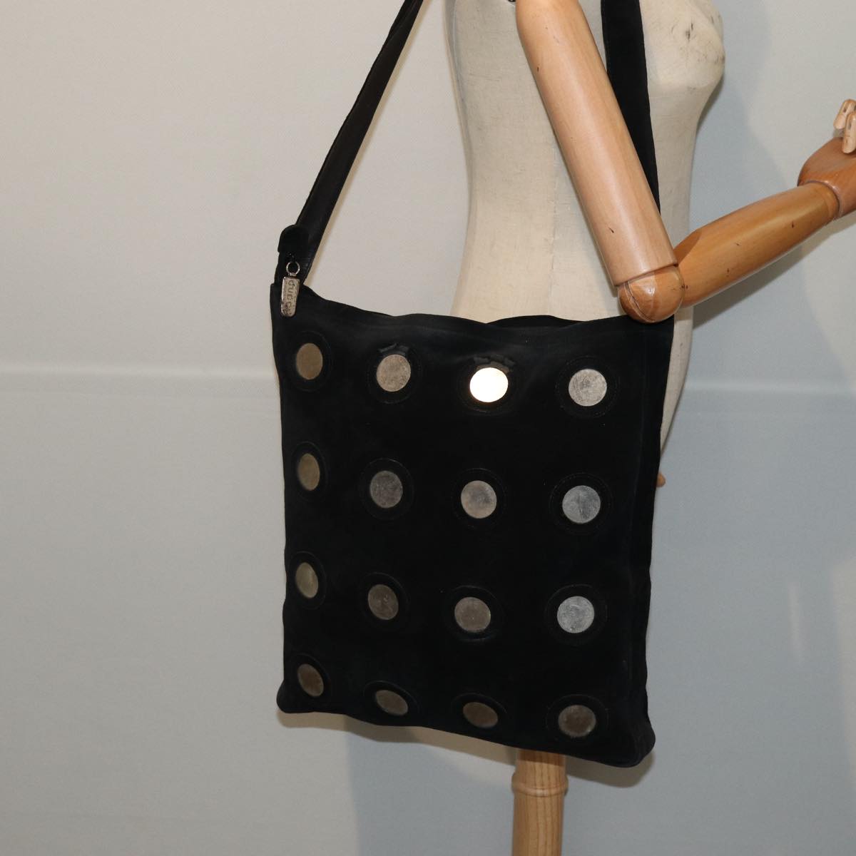 GUCCI Shoulder Bag Suede Black 002 781 0422 bs16033