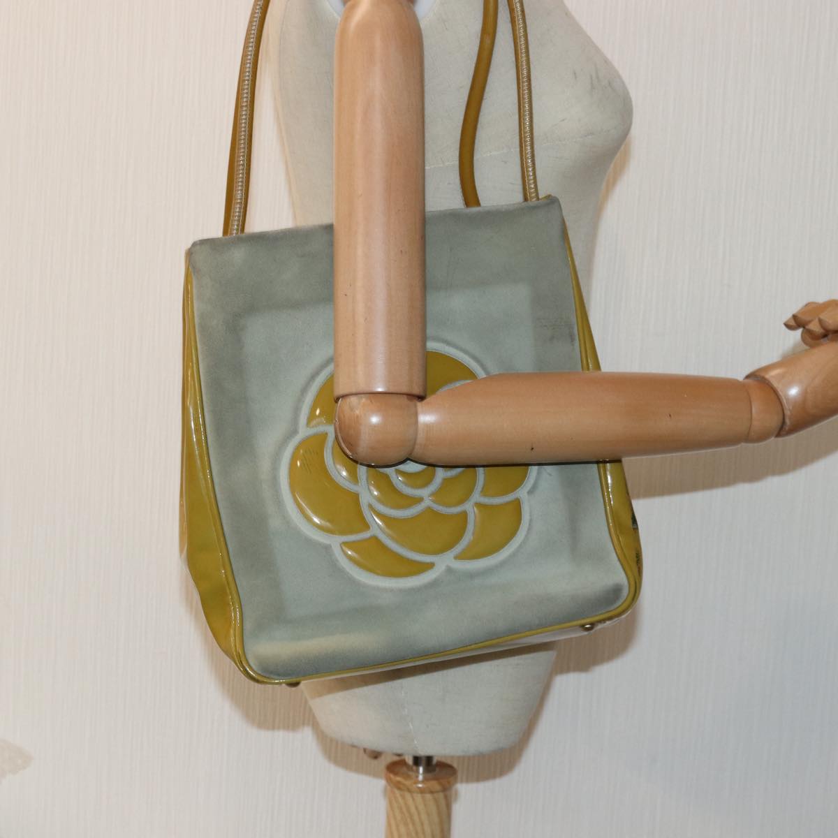 CHANEL Camelia Tote Bag Suede Yellow CC bs16253