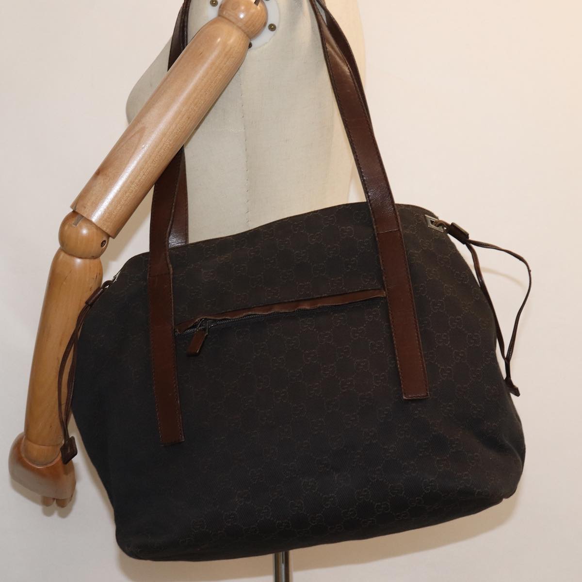 GUCCI GG Canvas Tote Bag Brown 30501 200047 bs16444