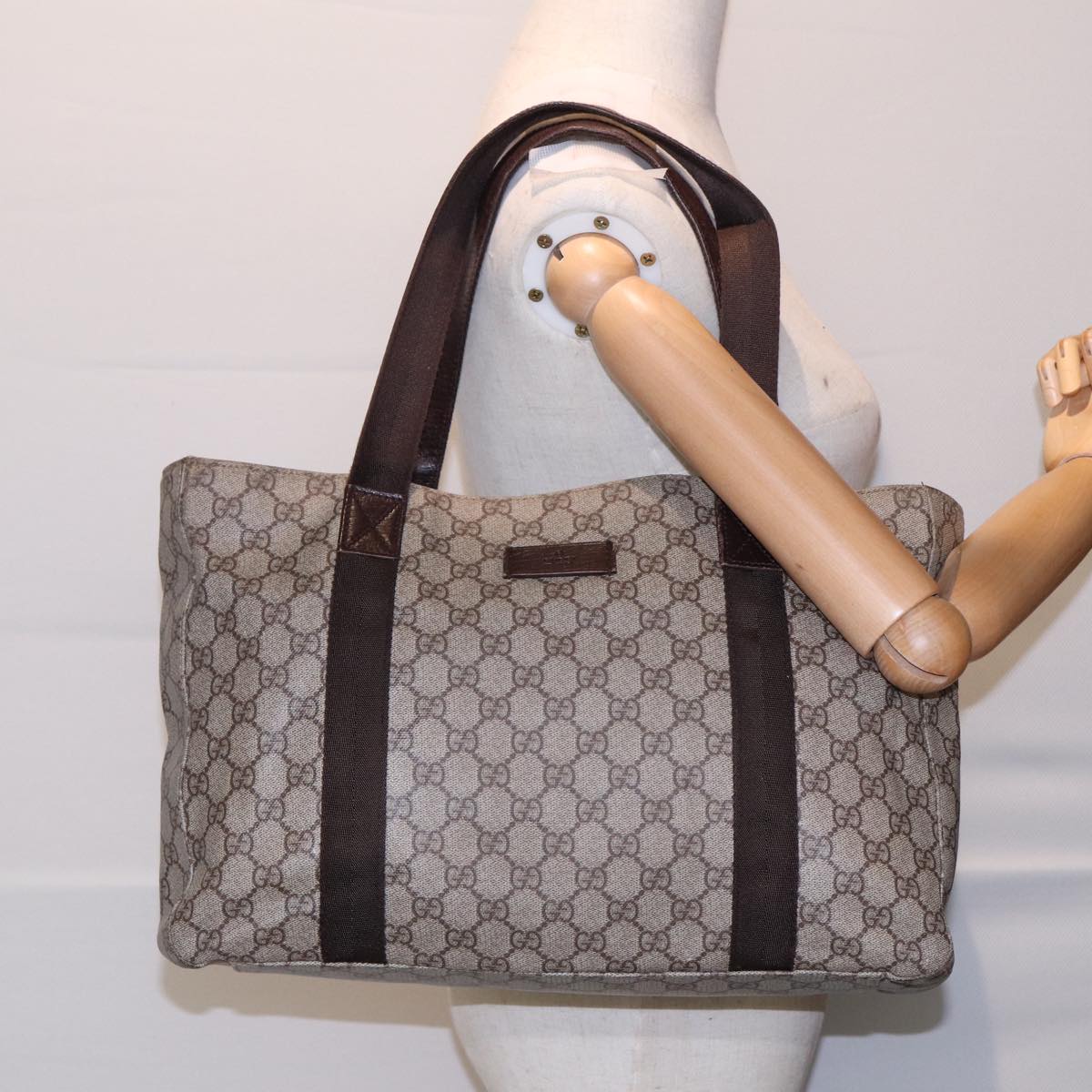 GUCCI GG Canvas Tote Bag Coated Canvas Beige bs16862