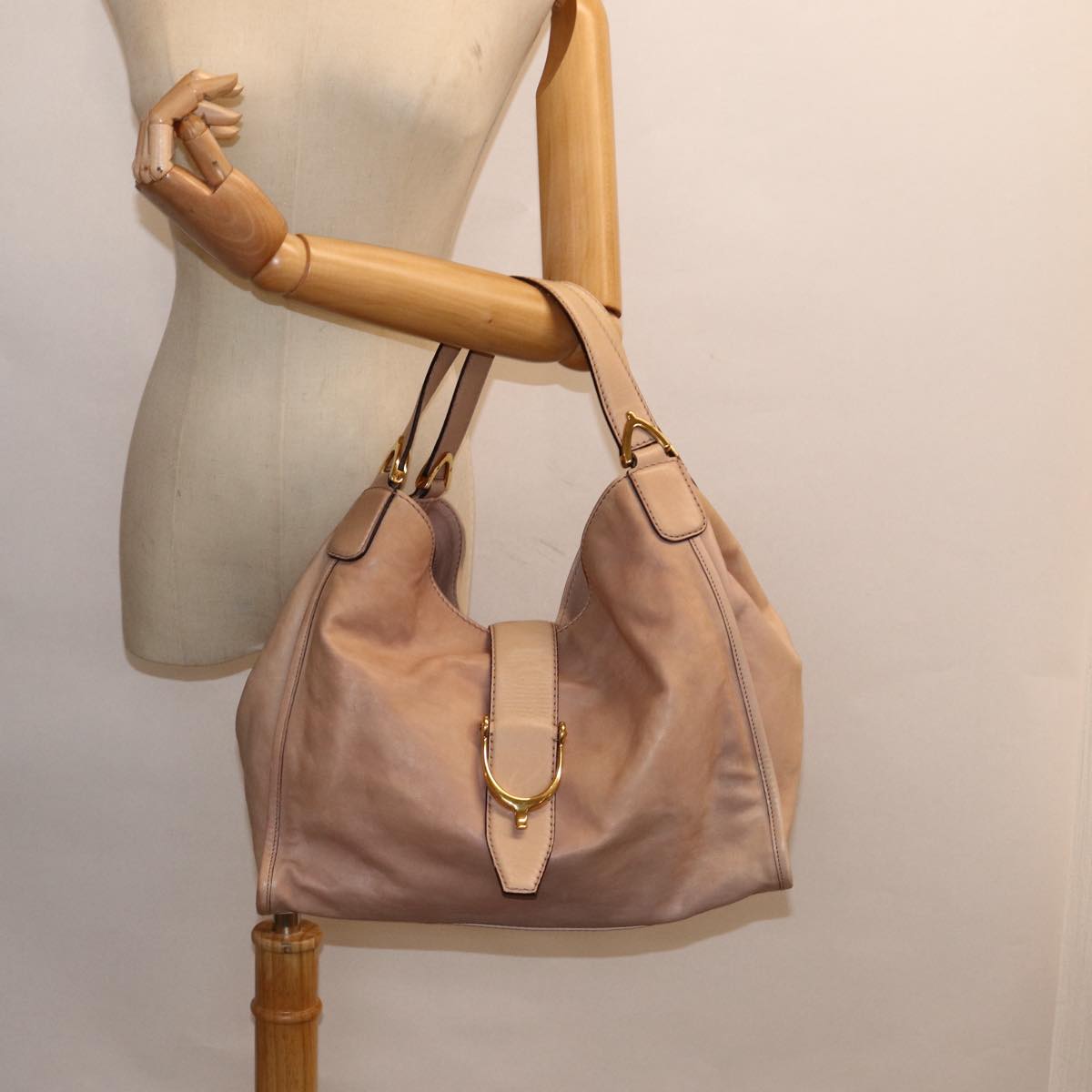 GUCCI Hand Bag Leather Pink Gold 296856 bs16897