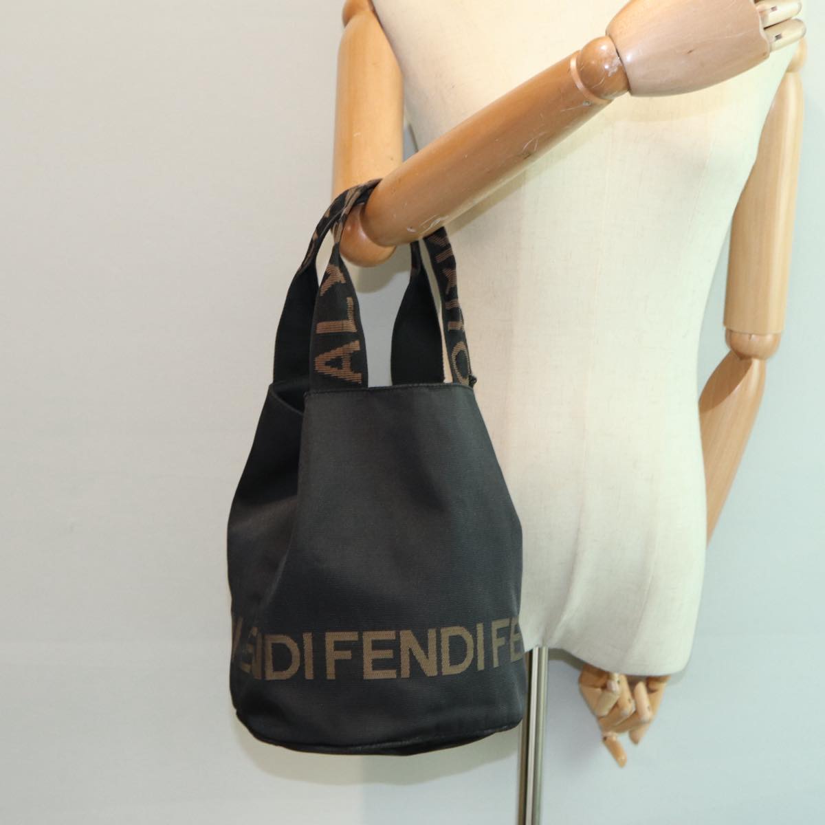 FENDI Hand Bag Nylon Black bs16931